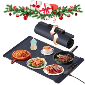 Electric Warming Tray, Food Heating Pad, Maximum Temperature Adjustable, Food Warmer, Portable Kitchen Utensil Pad (Color: Grey)