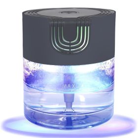 Air Purifier -Air Washer With LED Night ColorfulLight, For Home And Office., Small Essential Oil Aroma Diffuser For Smoke, Pets (Color: Black)