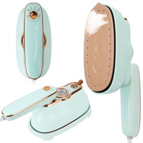 1Pc 1200W Foldable Handheld Clothes Iron Steamer With Wet Dry Ironing Mode Portable Garment Steamer Travel Clothing Wrinkles Remover With Tempera (Color: Blue)