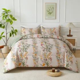 3pieces Comforter Set Queen Comforter X1 Pillowcasex2 Extremely Diverse Styles (Option: Flowers LuoXian)